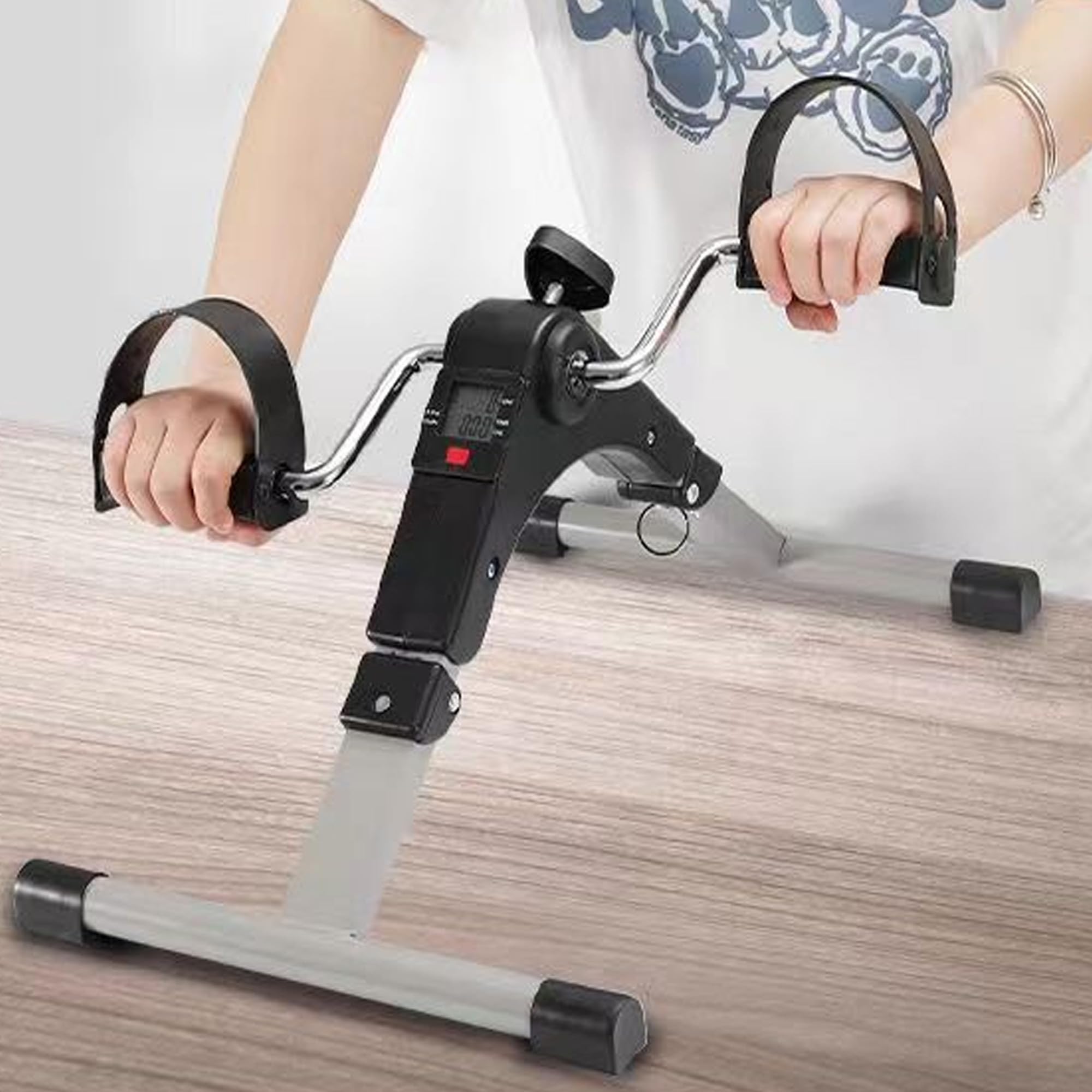 Mini Klappbar Bike, Pedaltrainer Mini-Heimtrainer Fahrrad, Minifahrrad Bewegungstrainer Fitnessgerät für Zuhause Büro, Heimtrainer Fitnessgerät mit Einstellbarer Widerstand, Pedal-Ausbilder