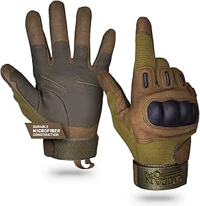 TitanOPS Tactical Gloves for Men - Full Finger Airsoft Gloves with Touch Screen Sensitive Knuckles - Sharp Resistant Microfiber Leather Nylon - Suitable for Hunting, Cycling, and Outdoor.