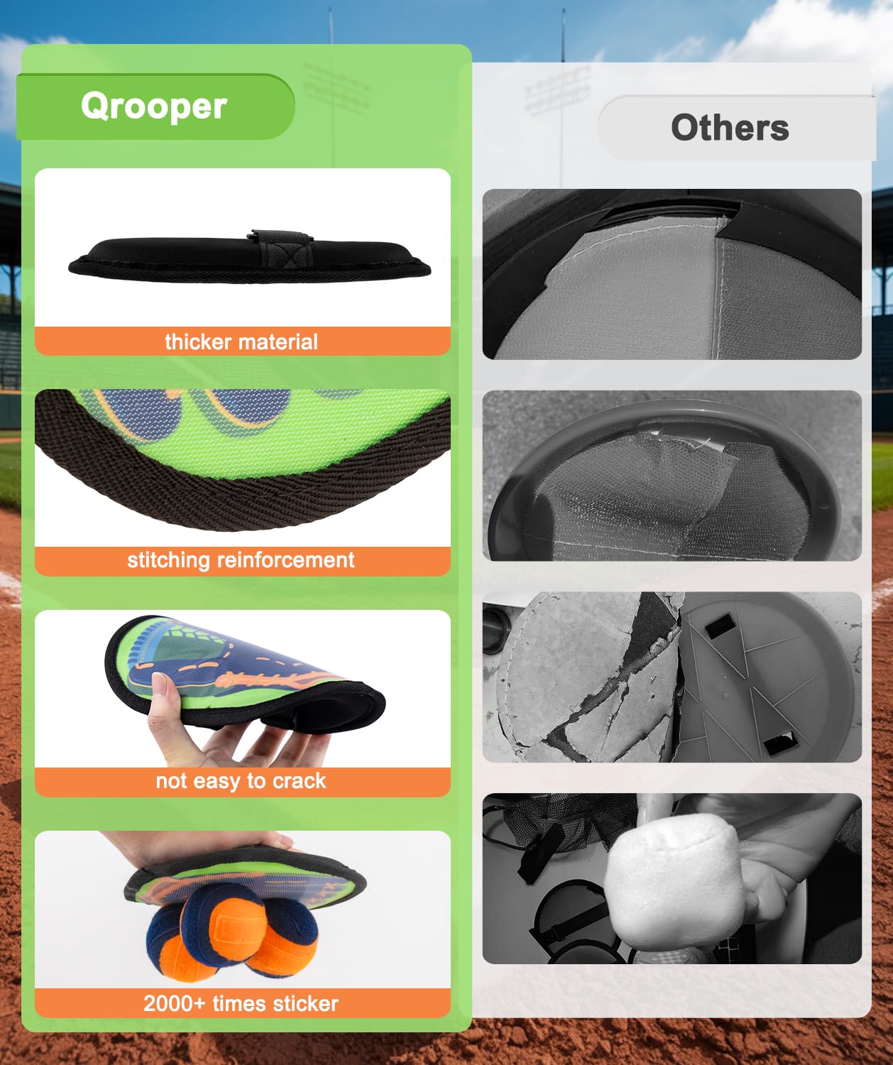 Toss and Catch Ball Game Beach Pool Toys for Kids Ages 4-8 8-12, Outdoor Games Camping Yard Sports Play Outside Toys for 3 4 5 6 7 8 Year Old Boys Girls Birthday Gift Toddler Baseball Glove