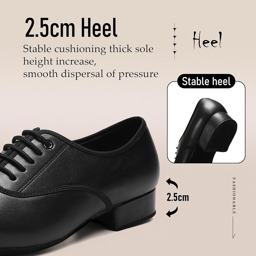 YKXLM Scarpe Ballo Latino Uomo | Per Salsa, Tango, Jazz, Pelle Morbida, Suola Antiscivolo - Foto 10