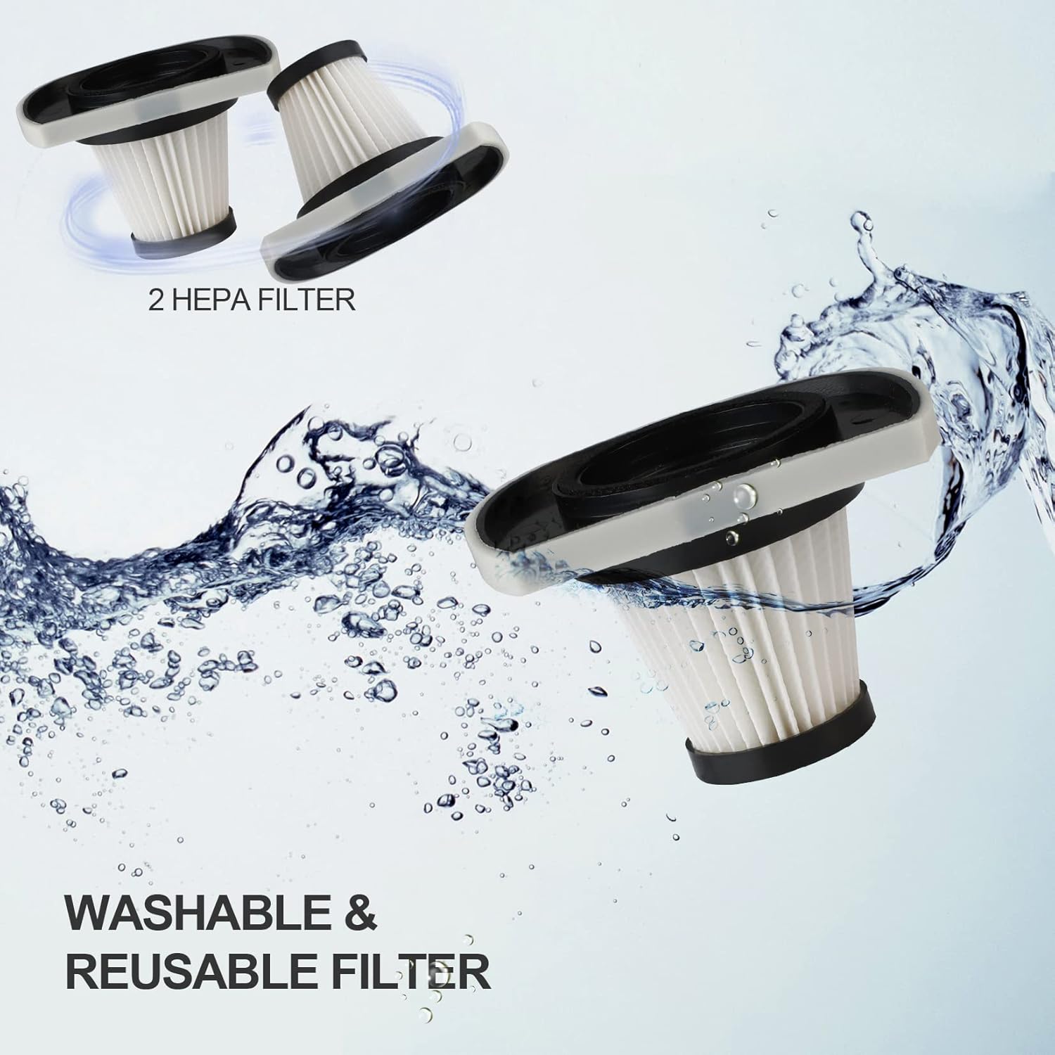 Car Vacuum Cordless, Rechargeable Handheld Mini Portable Vacuum Cleaner with Attachments, Filters and Storage Bag, Suitable for Car, Home (Blue Button)