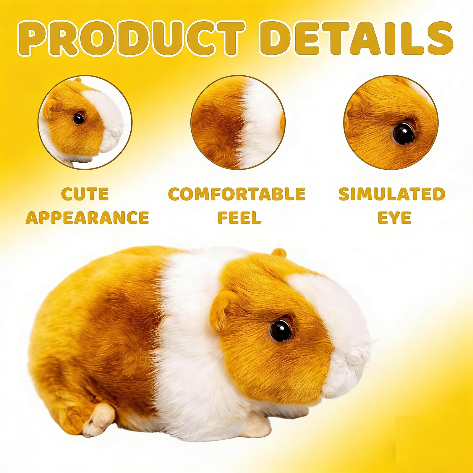 Cuddly Toy Guinea Pig Gifts, Soft Guinea Pig Stuffed Animal for Home Decor and Gifting, Guinea Pig Teddy with Realistic Details for Collectors and Animal Lovers, Measuring 18x9x12 cm - Image 3