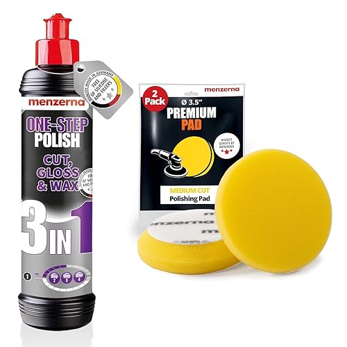 Vista 11 de menzerna Juego de pulido 3 en 1: pulidor de un solo paso (8 onzas) + adaptador de máquina de taladro + almohadilla de corte medio Pule tu