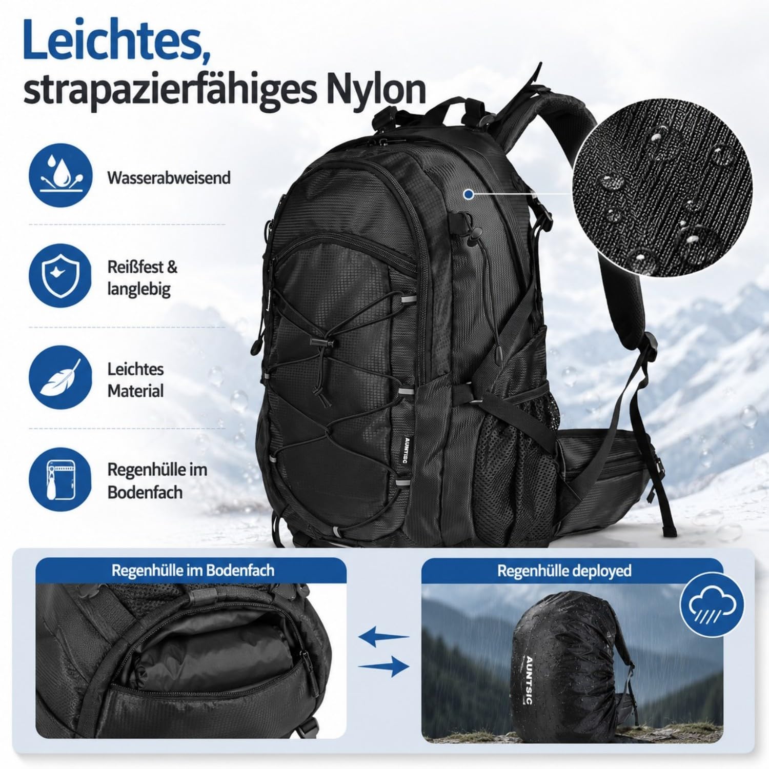 Sac à dos de randonnée 35 l pour homme et femme, sac à dos de trekking pour l'extérieur, le camping, la randonnée et les voyages