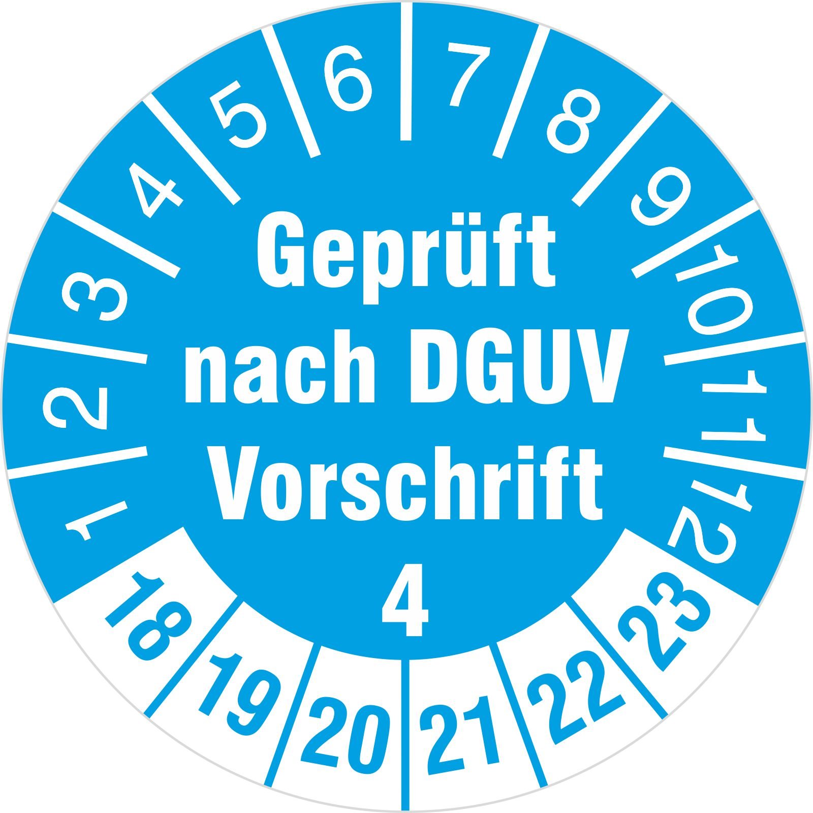 2500 Stück geprüft nach DGUV Vorschrift 4 Prüfetiketten/Prüfplaketten 30 mm rund Elektrische Anlagen 2018-23