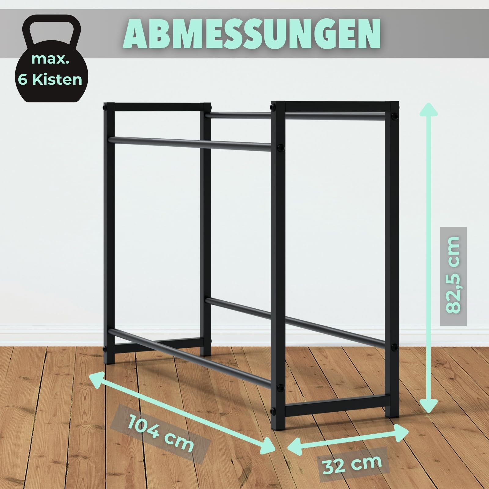HAGO24 Getränkekistenregal 6 Kisten in 104x82,5 cm I Platzsparendes Getränkeregal I Hochwertiges & Robustes Kisten Regal aus Stahl I Bierkisten Regal für für Vorratskammer, Keller & Garage