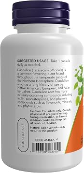 NOW Foods Dandelion Root 500 mg Caps، 2 pk