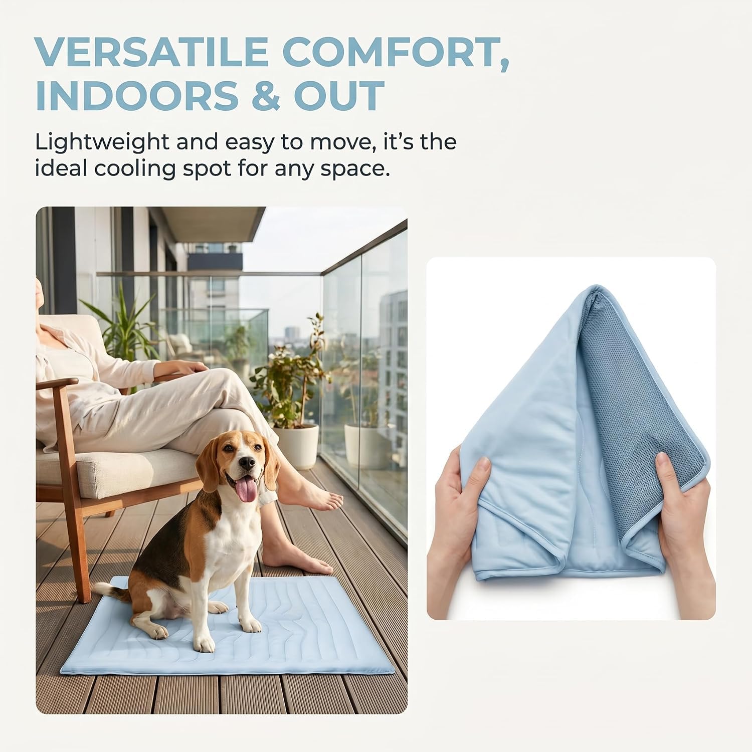 Tapis Rafraîchissant pour Chien Kobolaf - Coussin Réversible en Soie Glacée, Lavable Et Respirant, Idéal pour Lété chez Les Chiens Et Les Chats. Conception Green Large