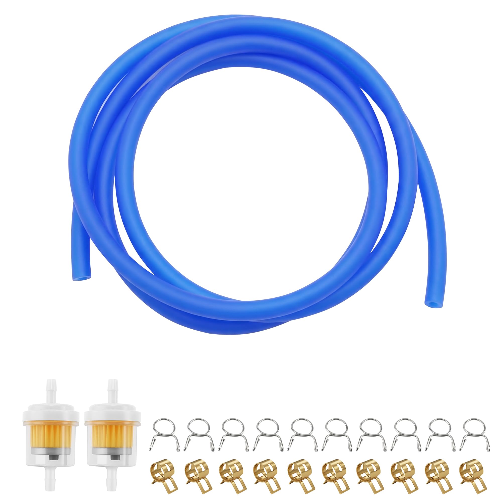 PRO BAT 16.4-Ft 0.2'' I.D. Gas Fuel Line Tube+20pcs 0.35" I.D. Hose Clamps