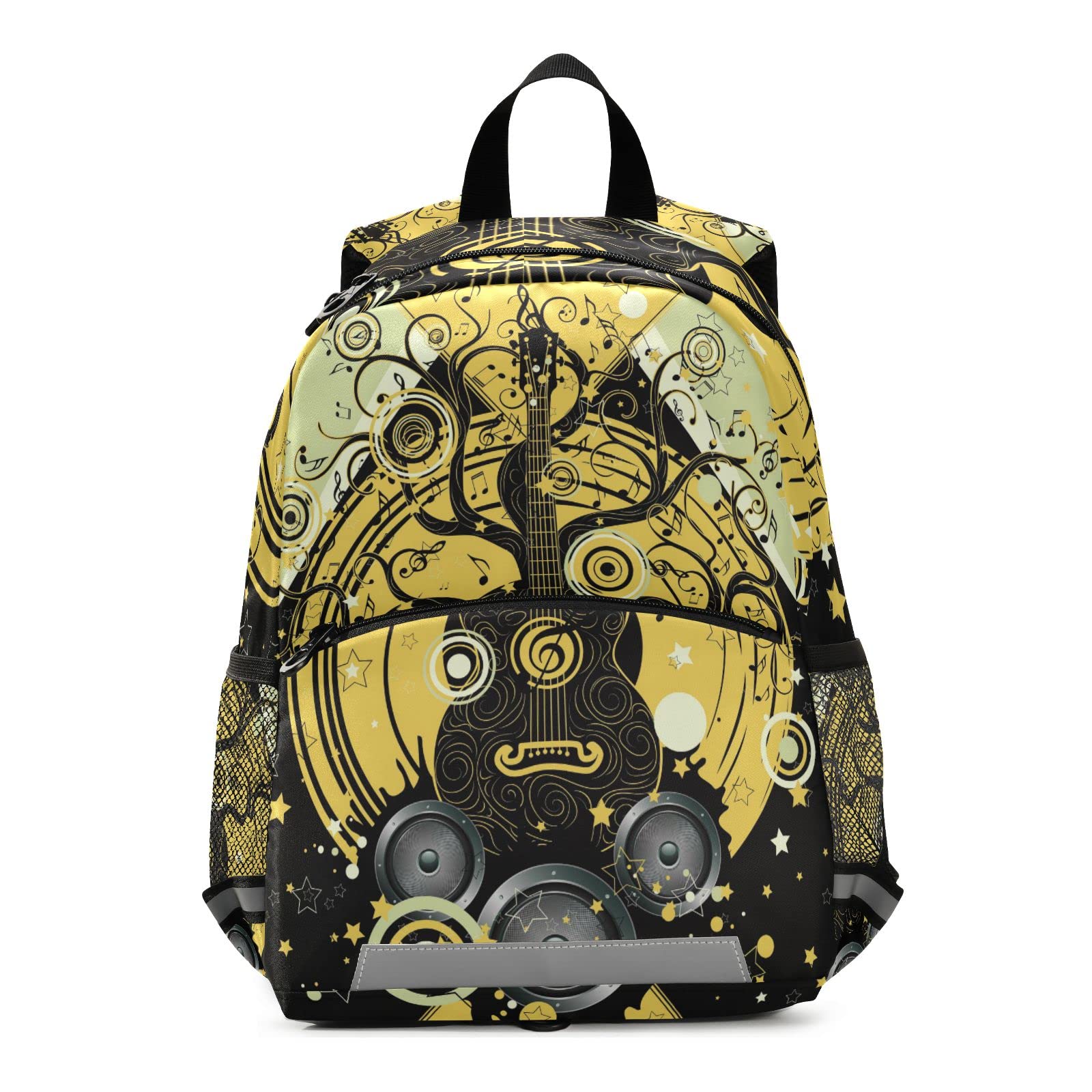 Anantty Boys Multi Kids Backpack For School Girls, Retro Music Themed Guitar Tree Child Backpack Daypack Rucksack Travel Shoulder Bag School Bag Bookbag
