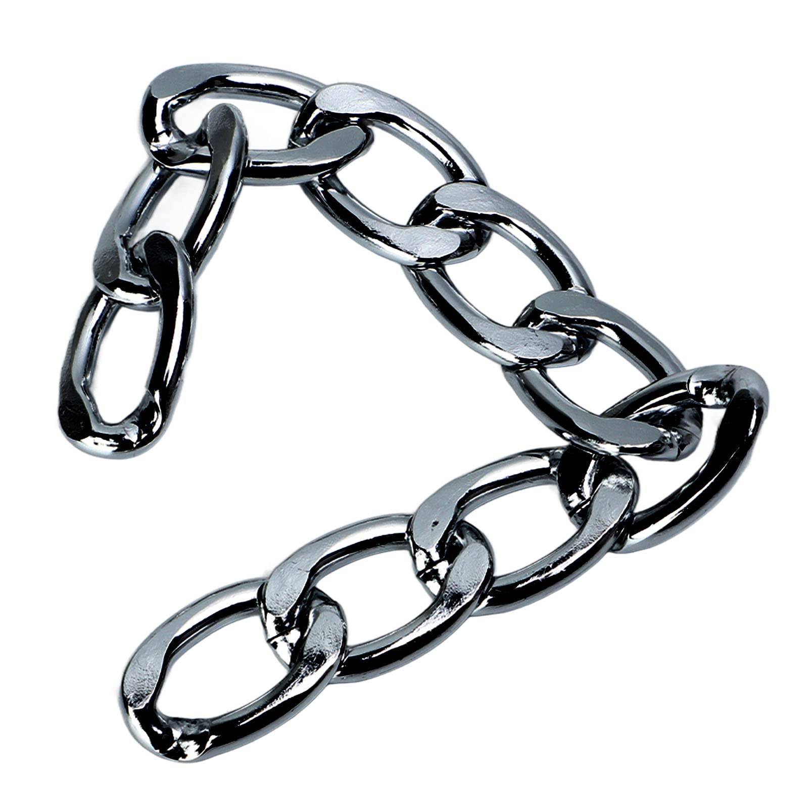 Cadena de monedero de 10 m, correa de cadena plana de metal, cadenas de bordillo, correa de cadena de monedero de aluminio, correa cruzada, accesorios para bolso, cadenas para la fabricación(Gris)
