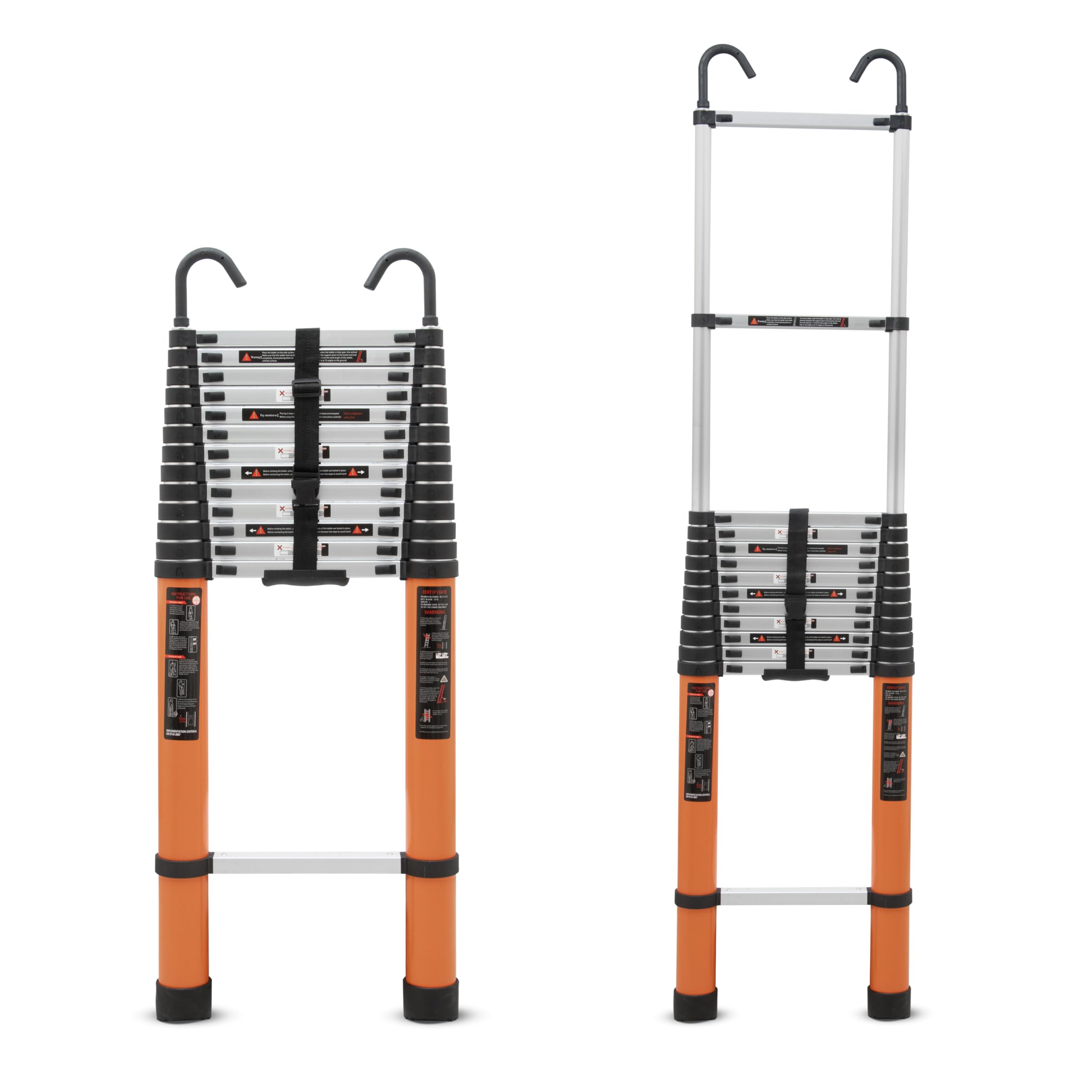 Plantex 2.6m (8.5 ft.) Portable and Compact Aluminium Telescopic Ladder with Removable Hooks/Foldable Multipurpose Ladder for Home & Outdoor Use/2 Years of Warranty By Plantex/EN131 Certified-(Black) — Amazon image 13