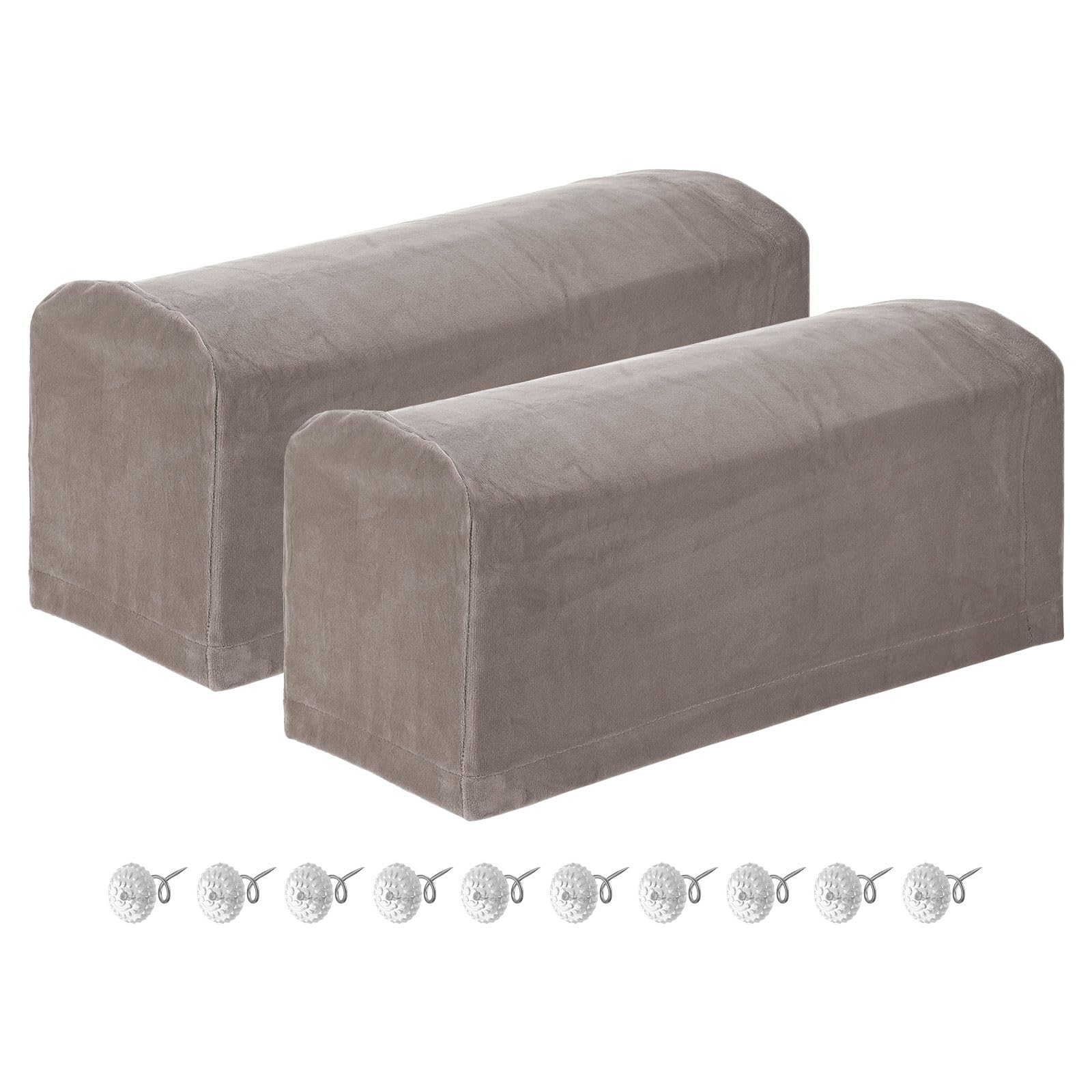 QUARKZMAN 2 Stück Armlehnenschoner Sofa, Armlehnenbezug für Armlehnen weiche Armlehnenkissen Zuhause Büro Elbow Discomfort - Taupe