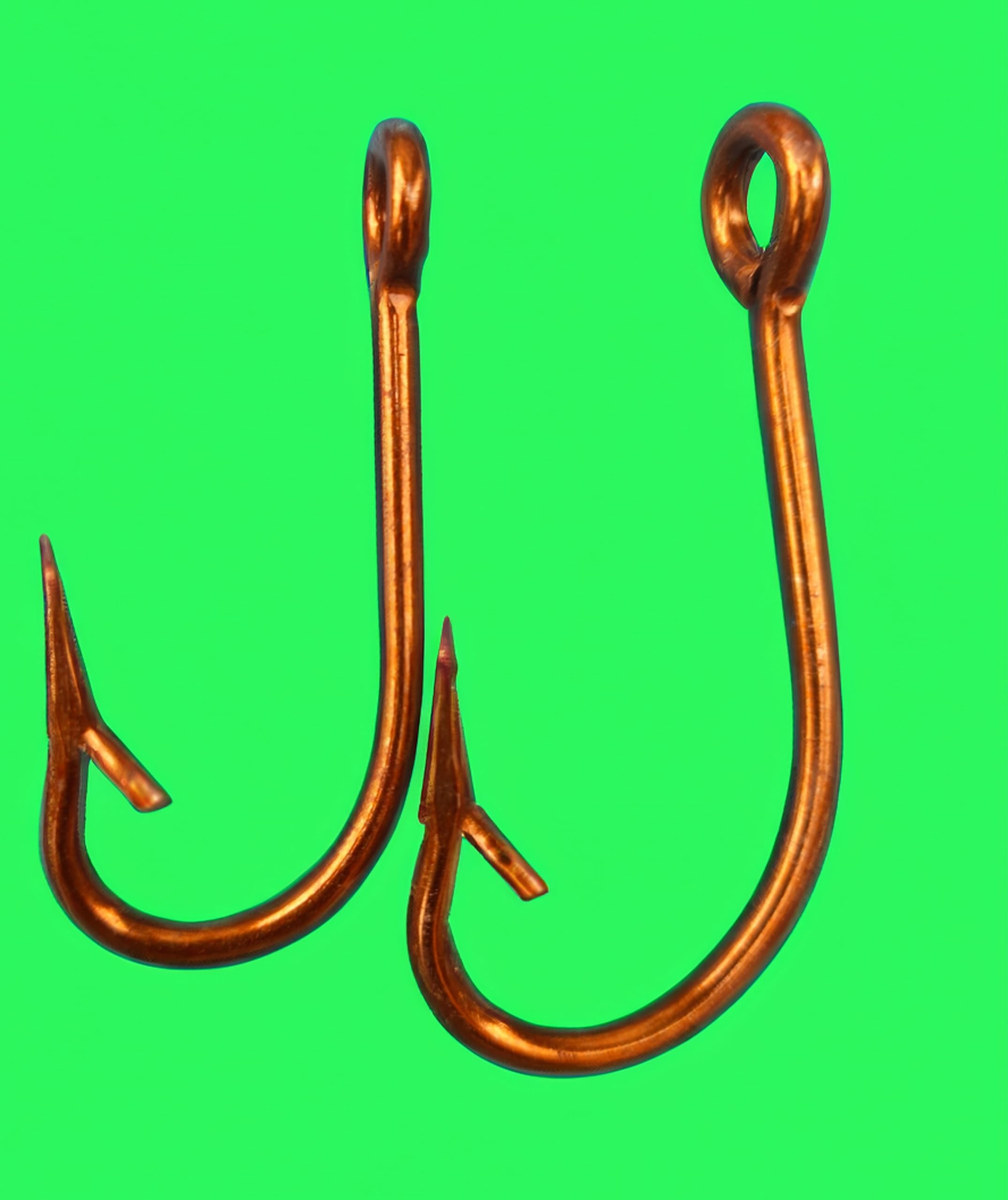 5mm Thick Strong Bronze Metal Fishing Hook for 500gm Onwards Fishing.(2.5 inch & 3.4 inch Long) (Big Two Hook)-image-30