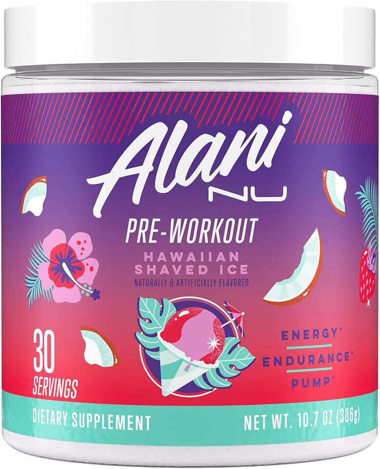 Alani Nu Pre-Workout Supplement Powder for Energy, Endurance, and Pump, Hawaiian Shaved Ic