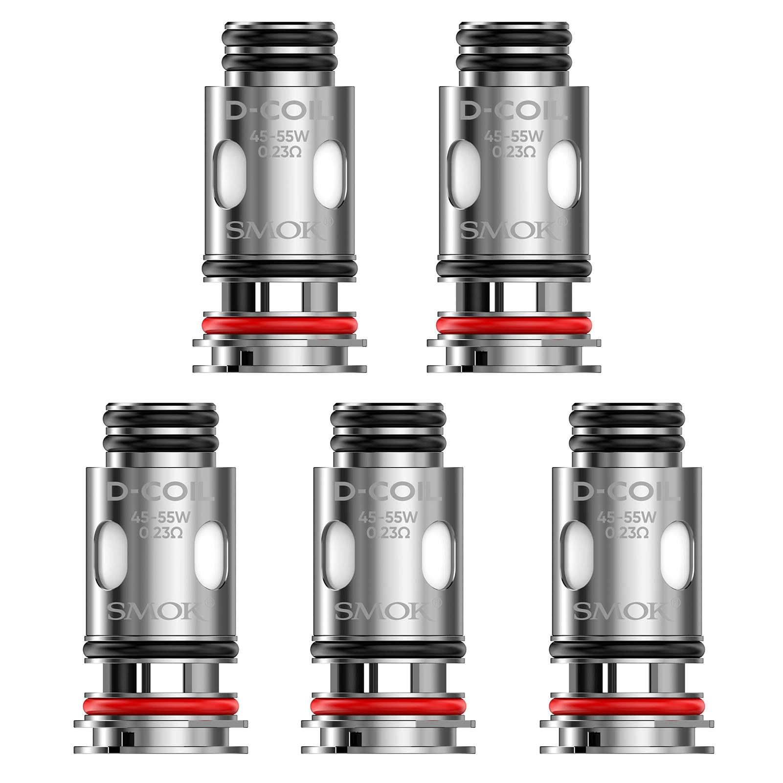 smok d coil Smok D-Coil Meshed 0.23ohm Coil (45-55W,Best 50W) Dual Meshed Coil Fit SUPA  Empty Pod/TF-D Subtank Tank/X-PRIV SOLO Kit, DTL Vaping -5 pcs,No Nicotine  sin nicotina (Smok D-Coil Meshed 0.23ohm 5pcs) : Amazon.es: