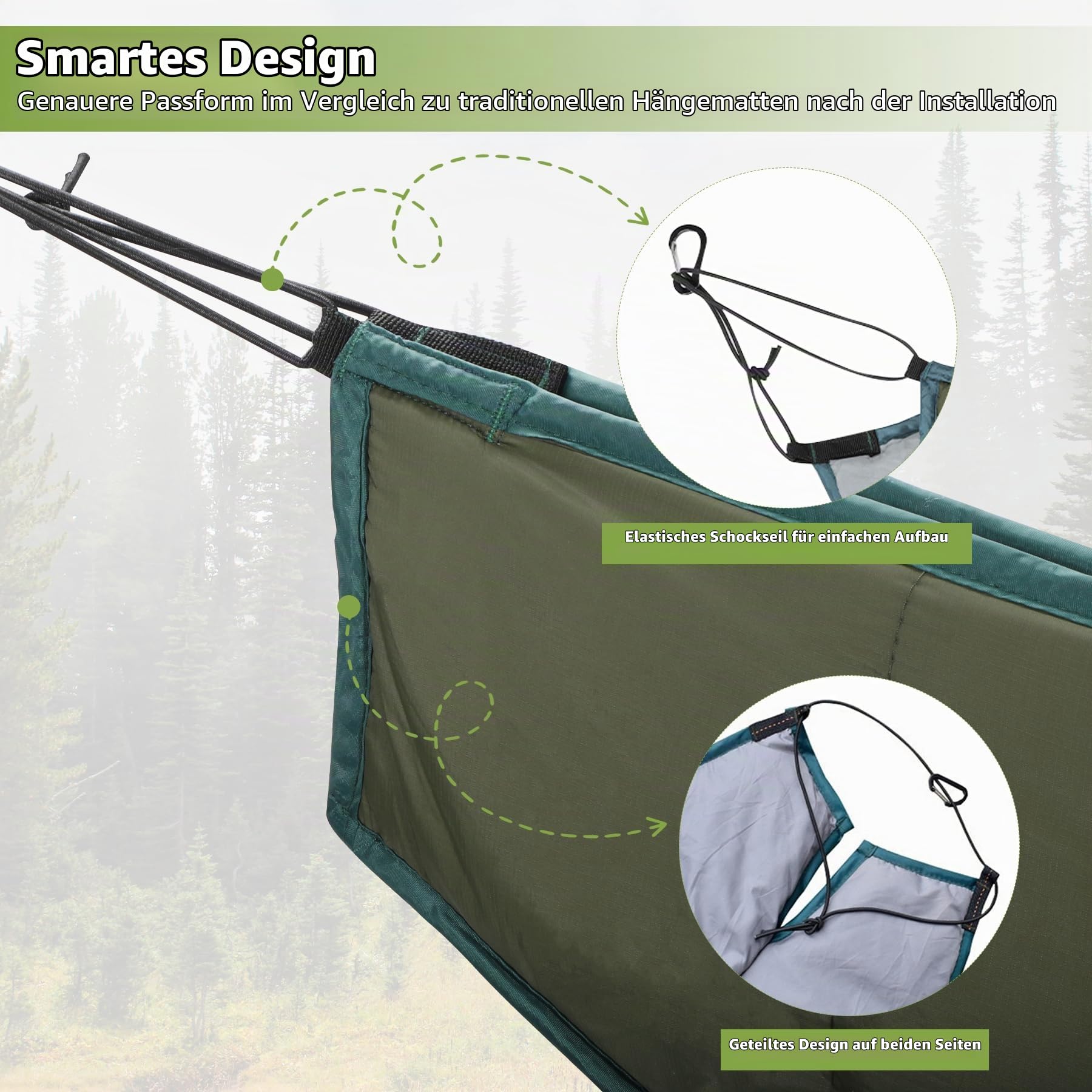REDCAMP Hängematte Underquilt, 3-Jahreszeiten, 5°C bis 20°C, warm, Grün | ultraleicht Unterdecke, Kälteschutz, Wärmeschutz, tragbar, kompakt, langlebig, für Outdoor Camping Wandern Reisen, weich