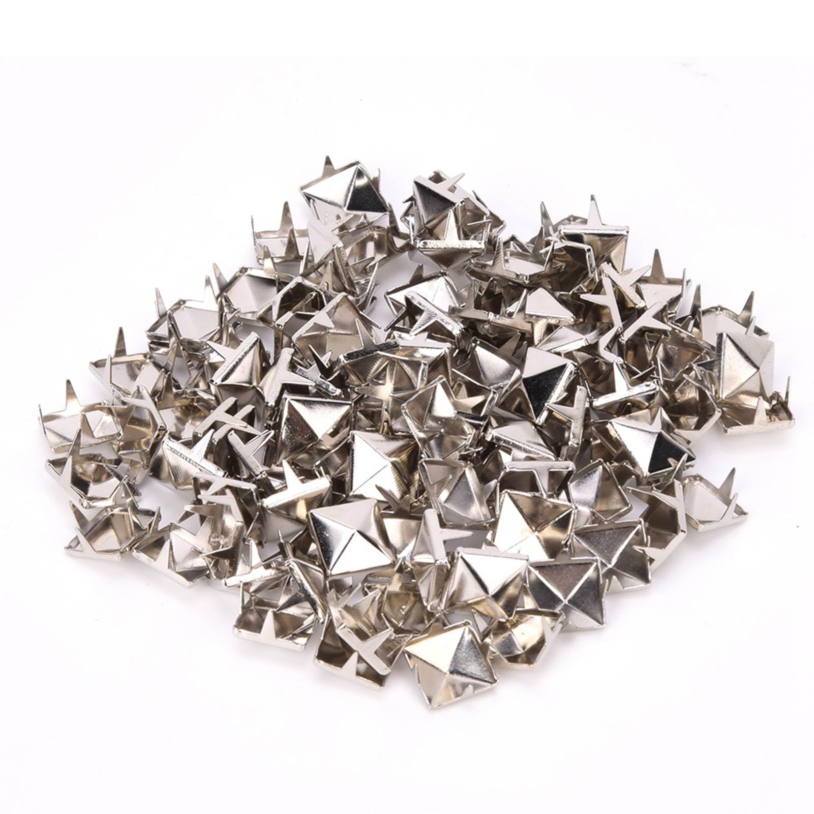 Metalowe Nity Kwadratowe Mosiądz Miedź Ozdobne ćwieki 9 Mm 100 Zestawów w Kolorze Złotym Srebrny Kolor Pistoletu Brąz do Rzemiosła Skórzanego Torby Buty Odzież Producenci i Naprawy (SILVER)