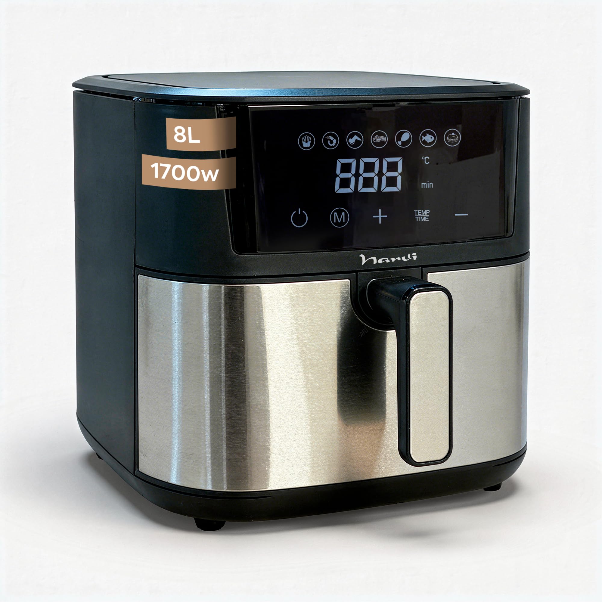 NARVI 8L XXL 1700W Digital Air Fryer front view