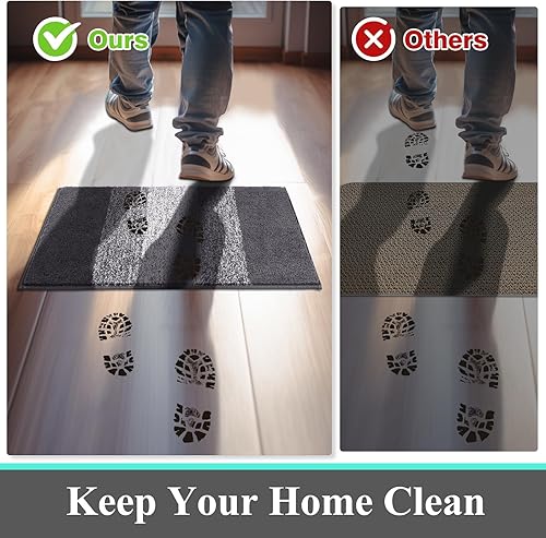 Miniatura 126 de Vaukki Tapete para puerta de entrada, antideslizante, absorbente, atrapador de lodo, tapete para el interior, tapete lavable para puerta de entrada