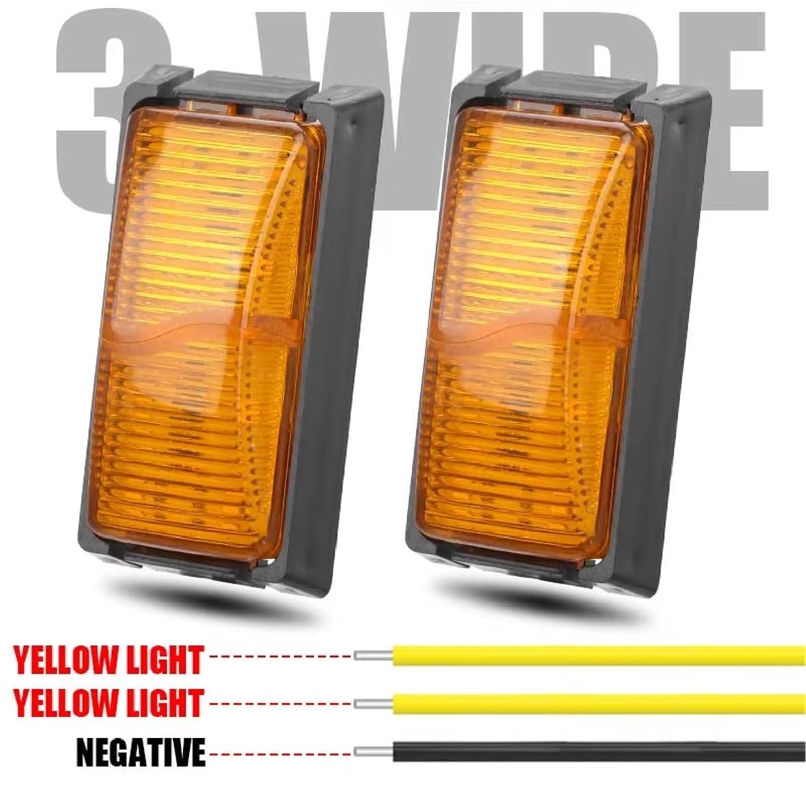 Indicatore di Direzione Rosso Giallo Luce Freno Posteriore Camion Coda LED Indicatore Laterale Della Lampada Indicatori 12V 24V Per Rimorchio RV Van 8LED Indicatore Laterale(10pcs Red Yellow)