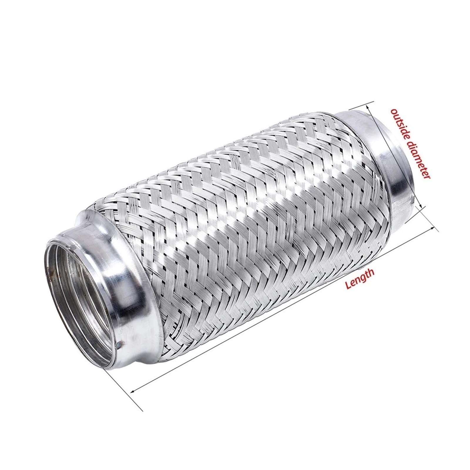 Rura wydechowa samochodu Teleskopowe elastyczne połączenie Oplot Mieszek Złącze rury tłumika ze stali nierdzewnej Spawane uniwersalne(60MM-203MM)