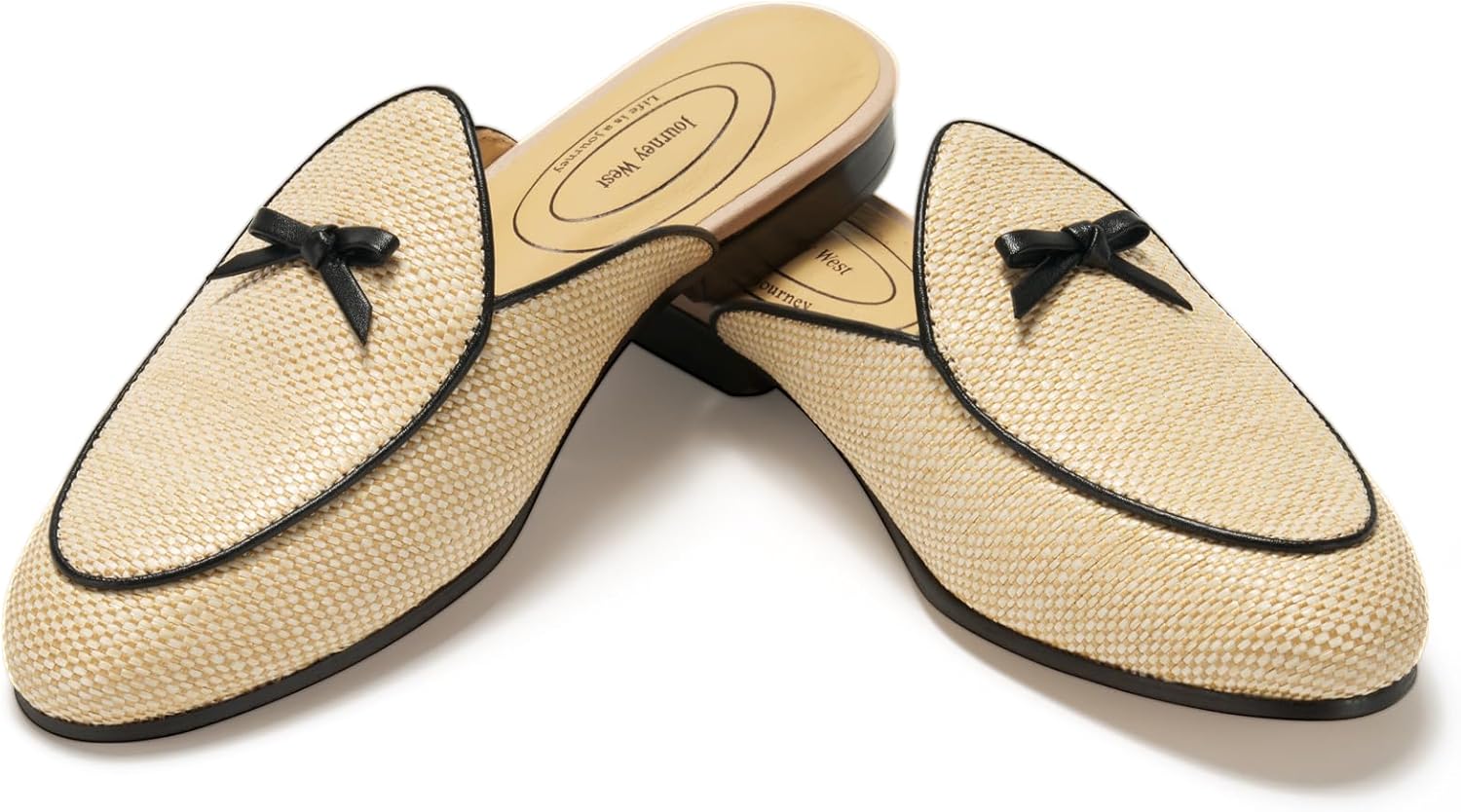 Journey West Women's Mules Flats with Embroidery Belgian Loafers Slip on Slippers for Women - Image 3