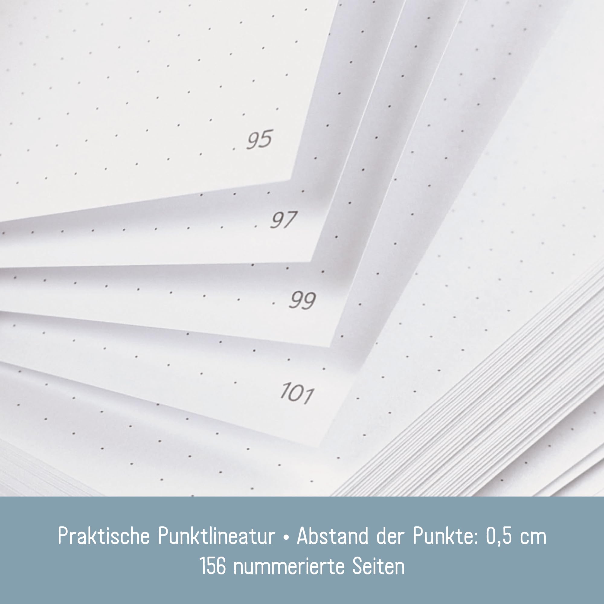 paper&you® Dotted Journal A4+ with elastic band "Time to Grow" 156 pages, dotted notebook, sketchbook, diary - Image 4