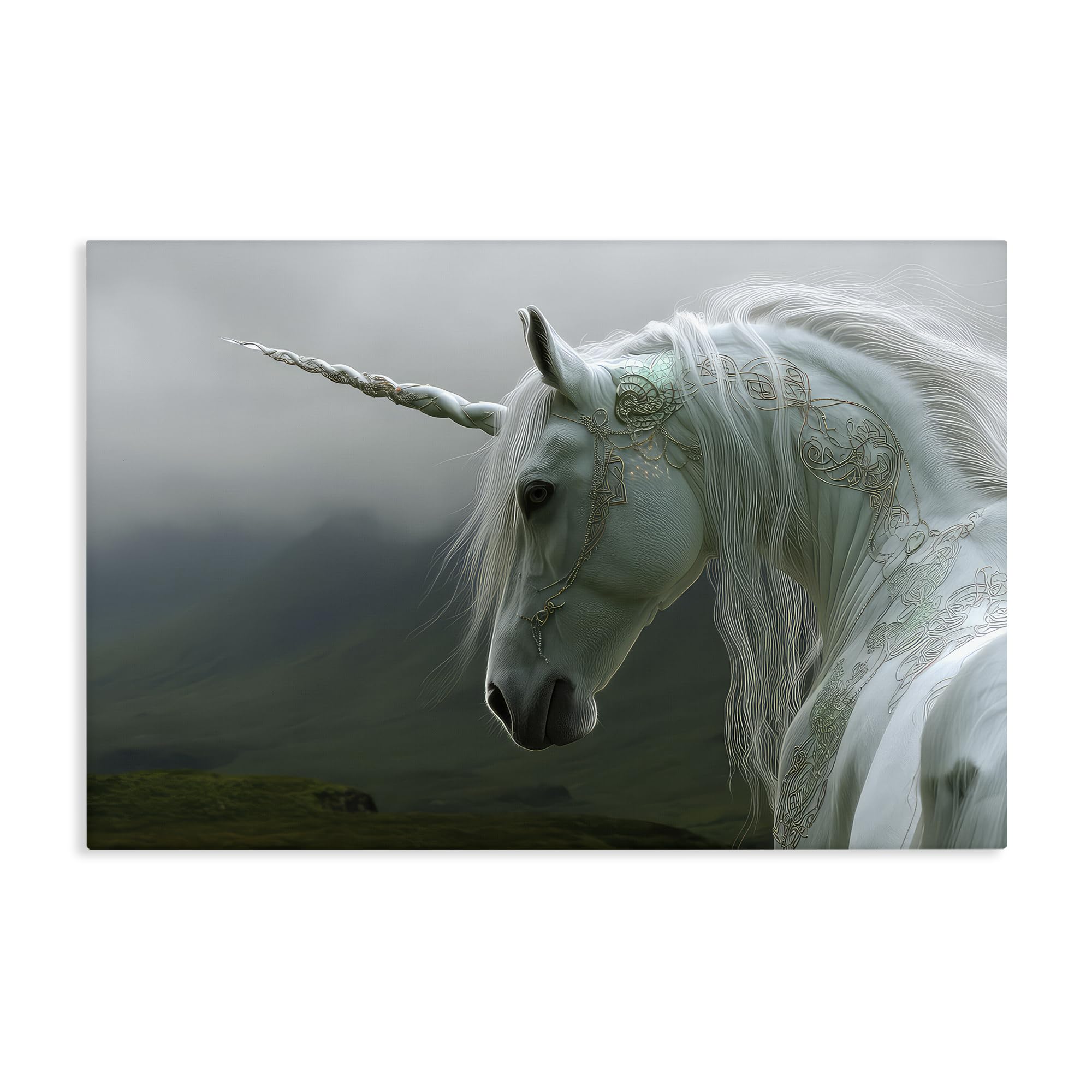 Dreamy Celtic Unicorn Fantasy, 20 x 30 Inch Canvas Wall Art