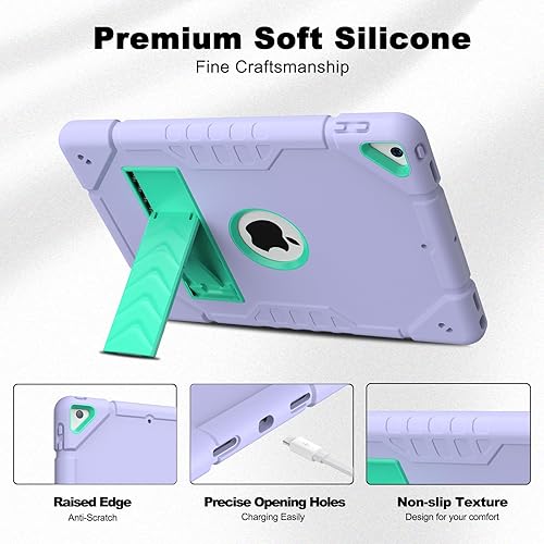 Miniatura 5 de KepaiTok Funda para iPad de 987 generación para iPad de 10.2 pulgadas con soporte, soporte integrado de 2 ángulos para niños, a prueba de golpes,