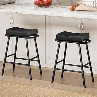 HOOBRO Bar Stools with Armrests (Set of 2)