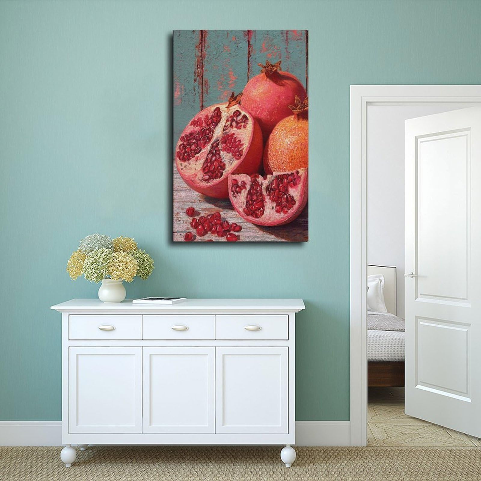 QIOTBVV Granatapfel Stillleben Leinwandposter Schlafzimmer Dekor Landschaft Büro Zimmer Dekor Geschenk 60 x 90 cm