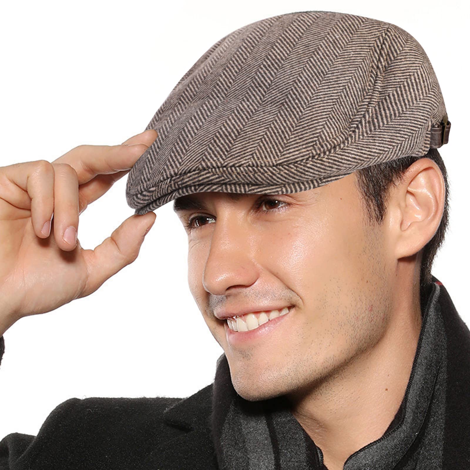 Sumolux Mens Newsboy Cap Winter Beret Hat Cabbie Flat Cap