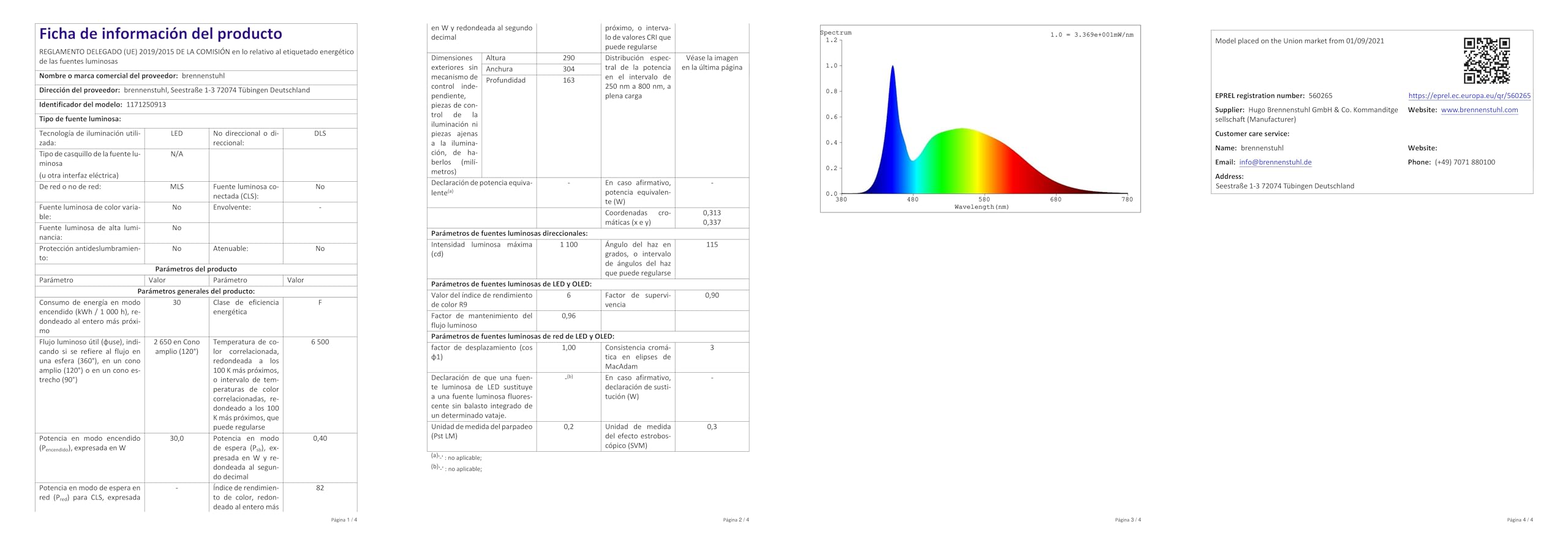 Brennenstuhl Projecteur LED portable JARO 3050 M pour une utilisation en extérieur IP65 (Spot de chantier LED 30W avec 3m de câble, avec verrouillage rapide sur glissière) 2650 lm Jaune/Noir