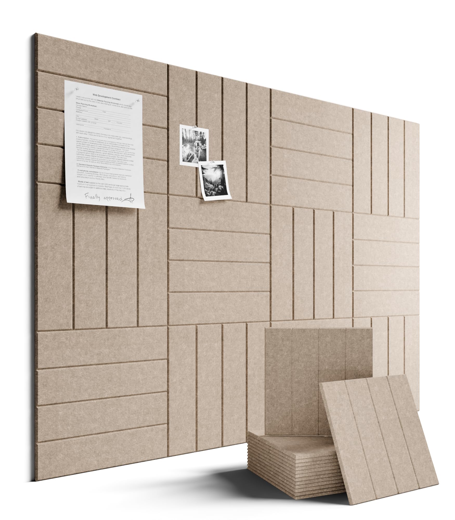 Fluxynara Felt Bulletin Board & Cork Board Alternative, Taupe | 48' x 36'