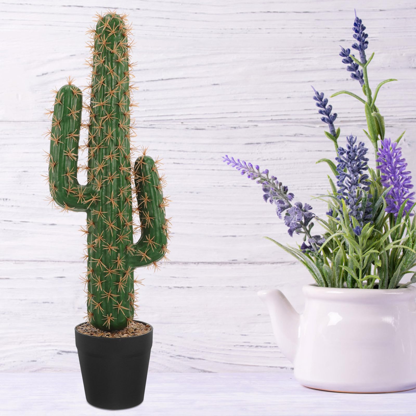 Zerodeko Cactus Artificiel en Pot 20.87 Pouces Plante Succulente sans Entretien Décor Bonsaï Intérieur Extérieur Bureau Jardin Balcon