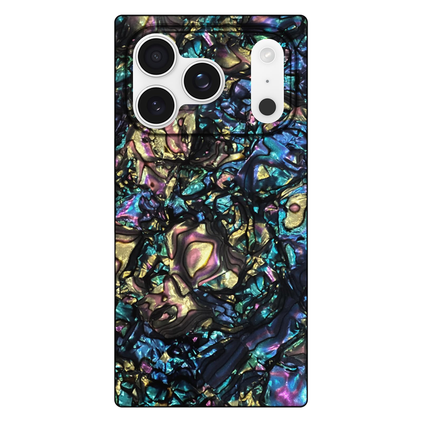 Flaunt Official Square Protective Case - Compatible with iPhone 17 Pro - Compatible with MagSafe & Wireless Charging - Drop-Tested & Shockproof - (Abalone Shell)