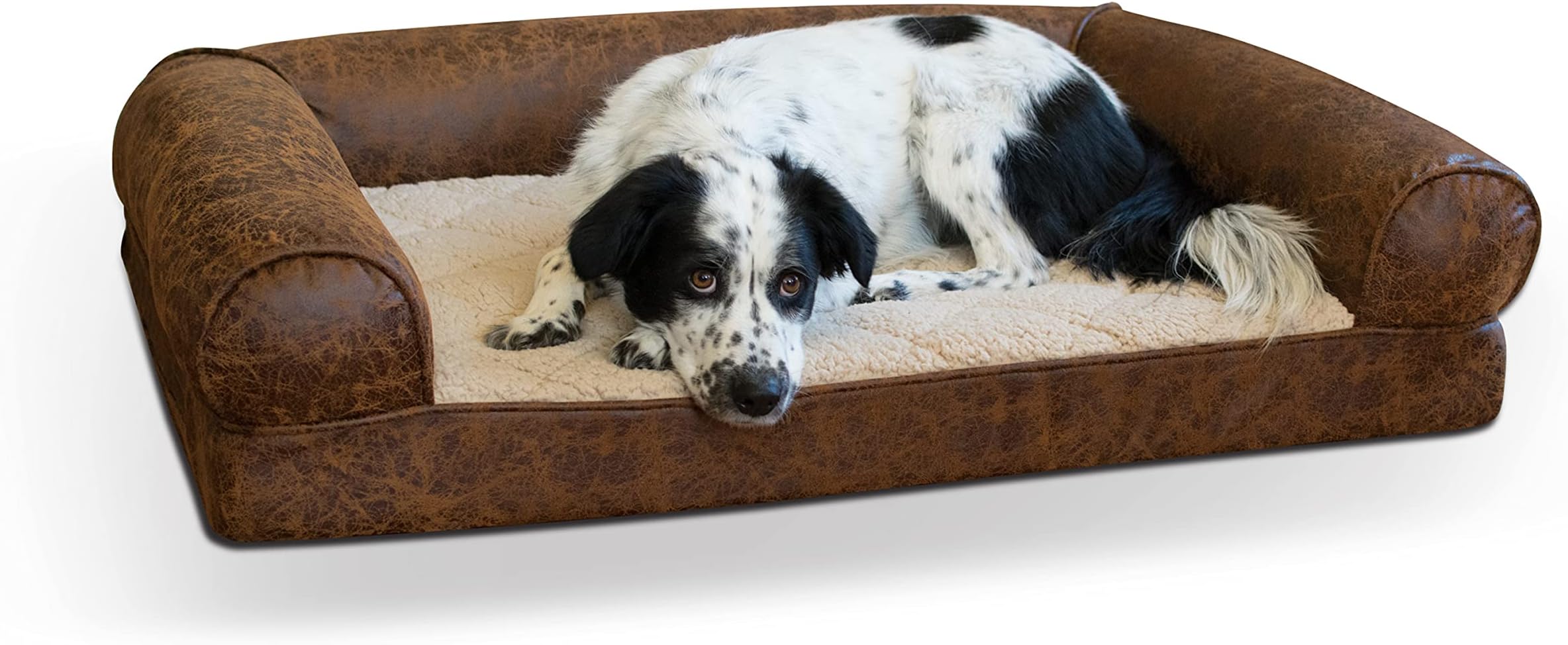 K&H Pet Products Bomber Memory Sofa Pet Bed Large Brown 30" x 41"