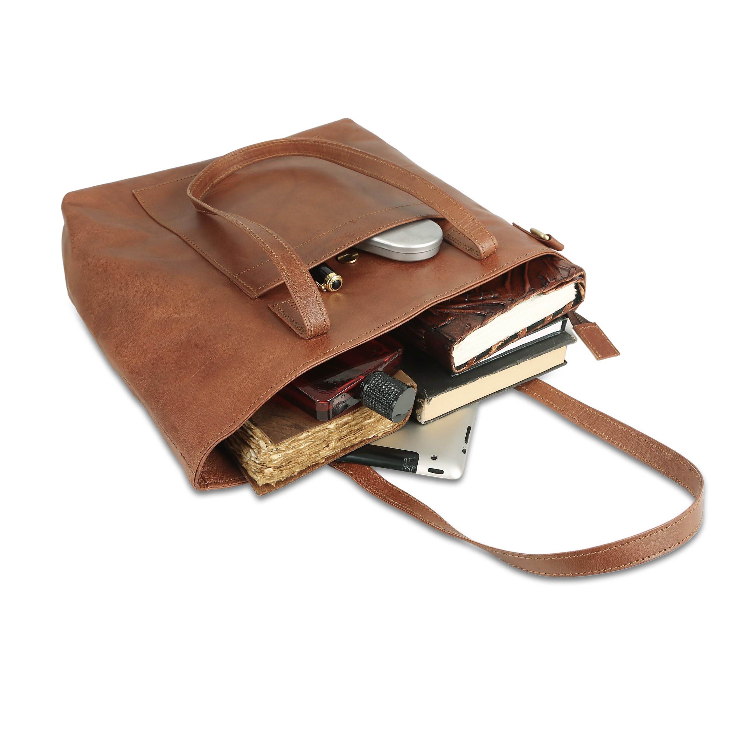 URBAN LEATHER Bolso de piel vintage para mujer, 40 cm