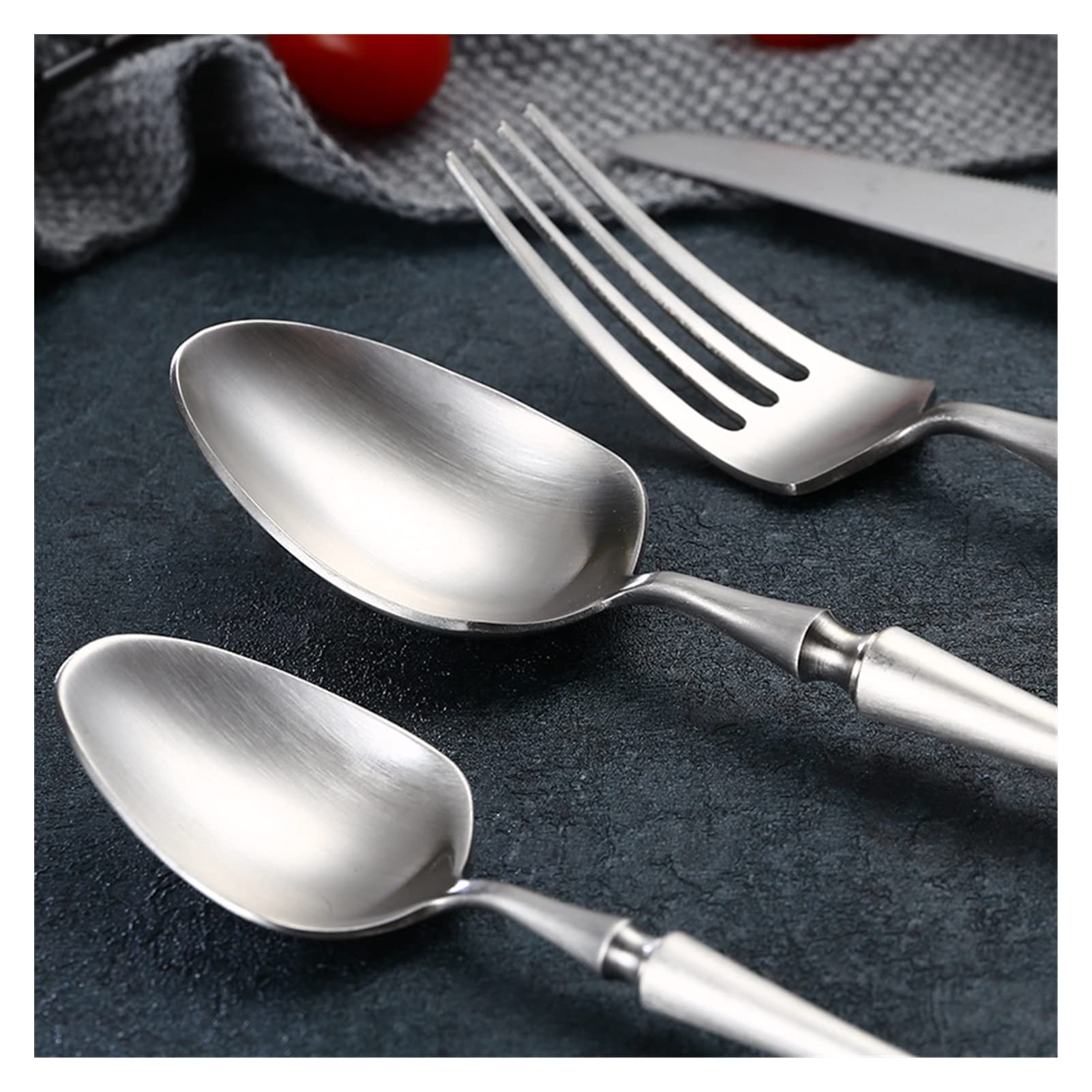 Genérico Juego De Cubiertos De Acero Inoxidable 18/10, Cubiertos Pulidos con Espejo Dorado, Cubiertos Duraderos Y Resistentes A La Corrosión, Aptos para Lavavajillas para Banquetes En Casa