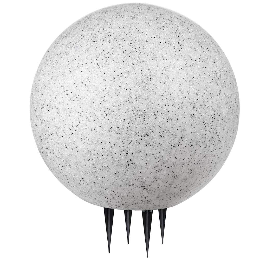 BAKAJI Lampada Design Sfera da Giardino Diametro 40 cm Luce Illuminazione Esterno da Terra o Tavolo Attacco E27 Lampadina Max 35 W Decorazione Effetto Pietra con Picchetti di Fissaggio Terreno