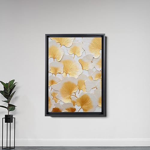 Miniatura 5 de Original Ginkgo biloba Print On Canvas, Modern Textured Gold Wall Art, Abstract Gold Leaves Print, Living room Wall Decor, Modern Art Print, Wall