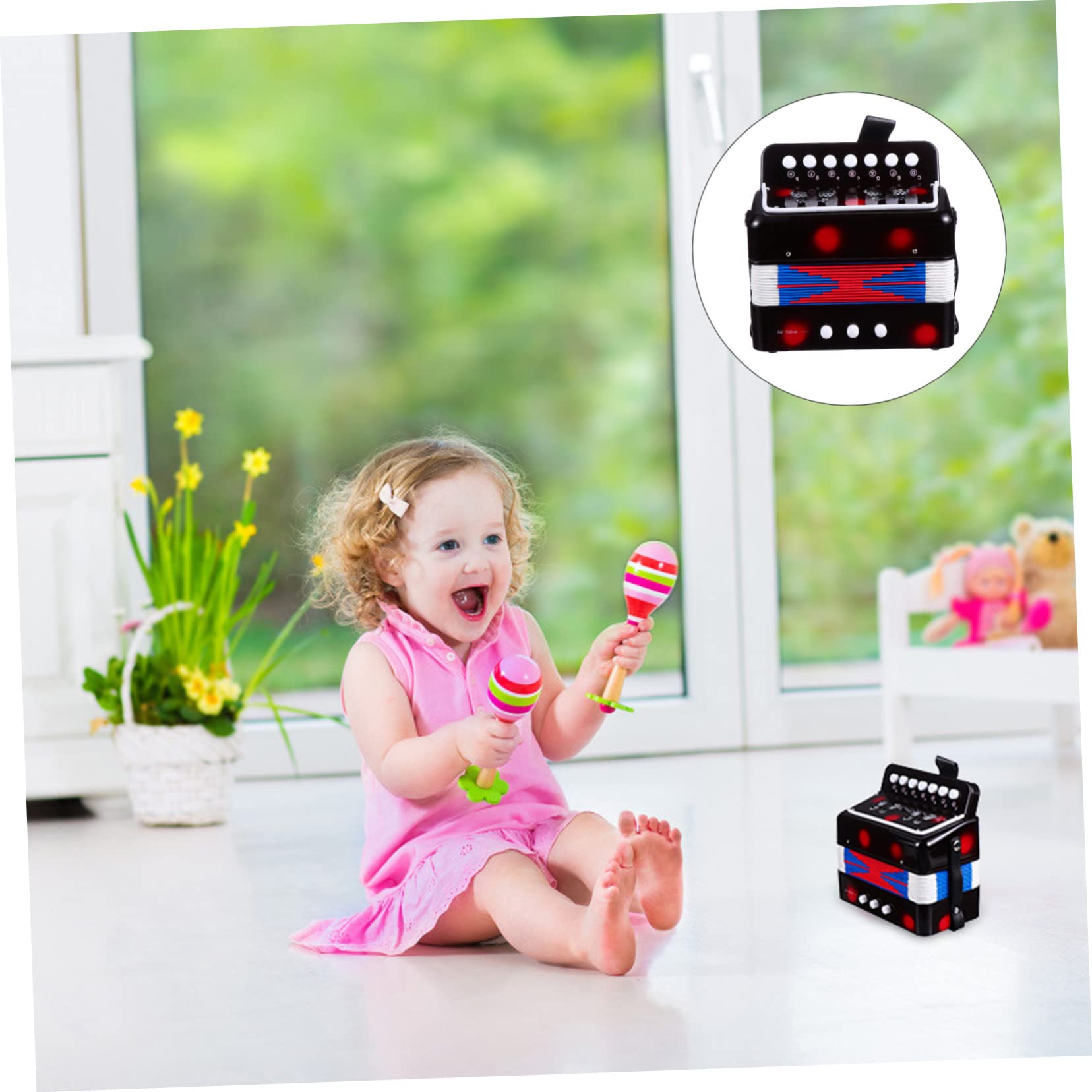 Alasum Mini Fisarmonica Professionale in Abs e Metallo Strumento Musicale Educativo e Miglioramento Capacità Cognitive per Ragazzo Ragazza per Festa Scuola Decor