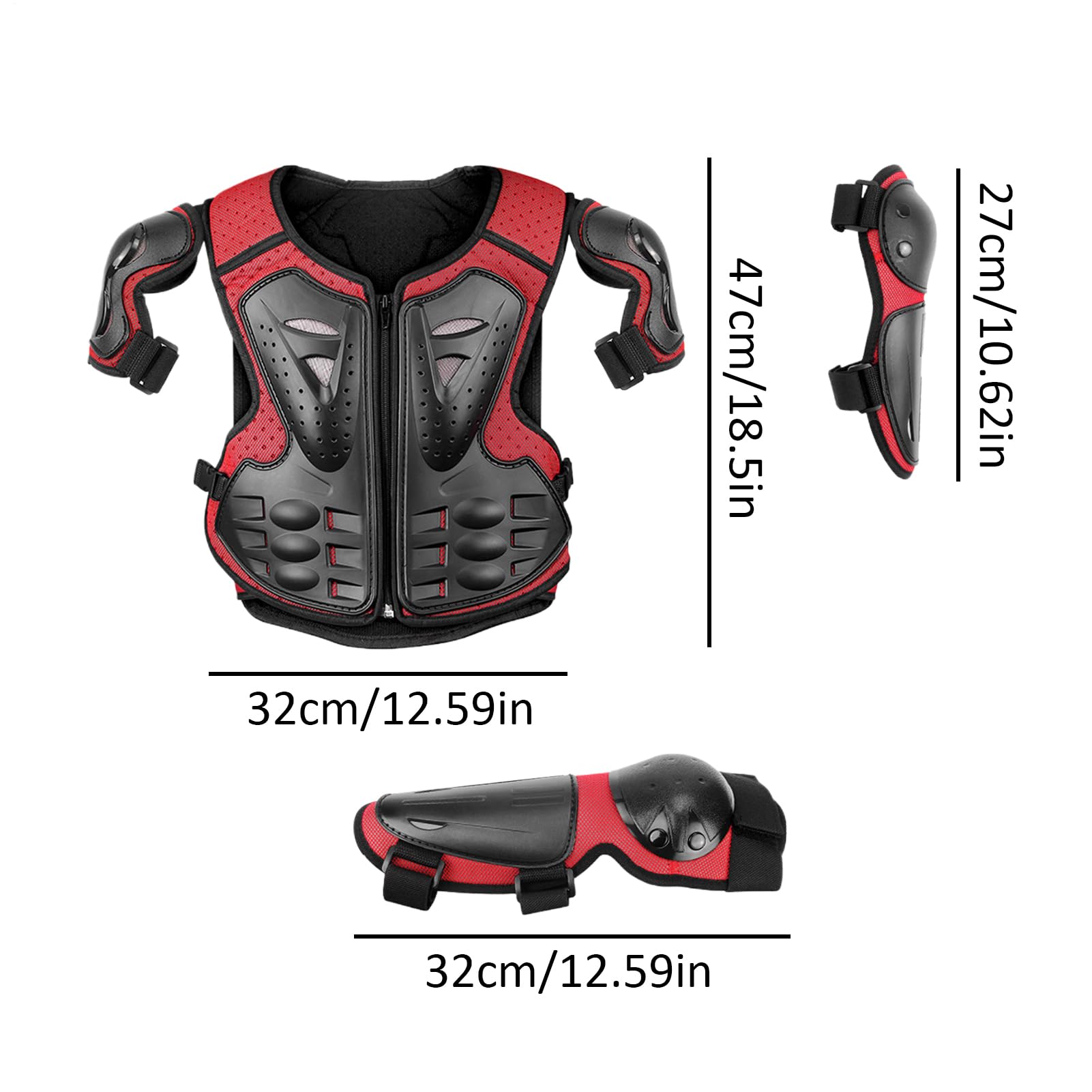 Équipement de Moto pour ,Protecteur de Poitrine de Moto pour | Gilet de pour | Protecteur d'équitation de Motocross pour , avec Protection des Genoux, Coudes, Bras et épaules