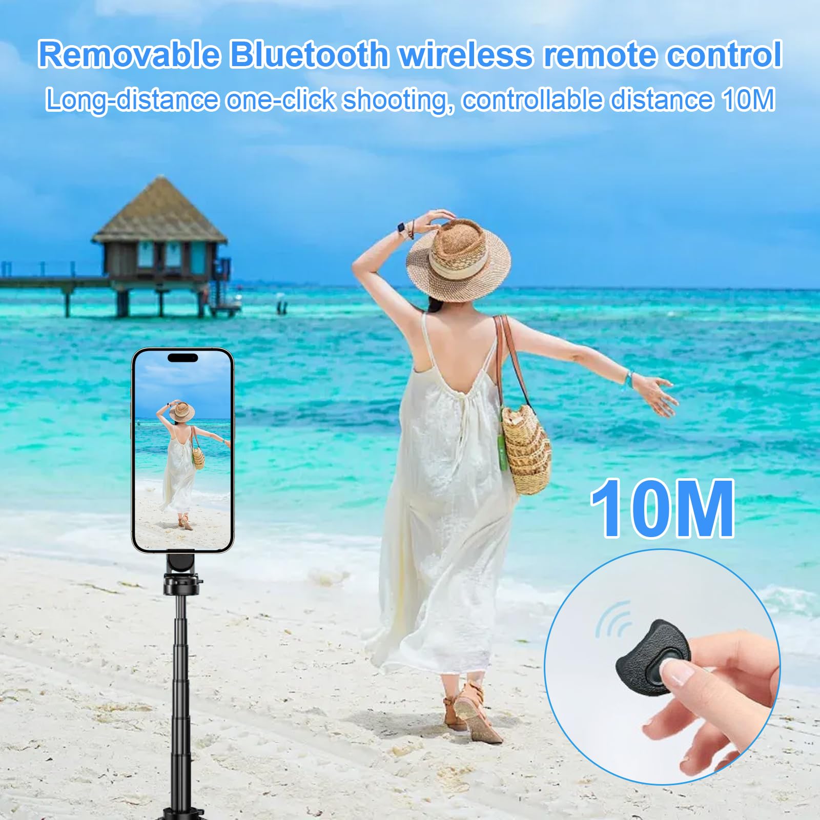 Treppiede Magnetico 4 in 1 Mini Supporto Portatile Tascabile per Telefono con Rotazione 360° Maniglia Pieghevole Treppiedi per Cellulare Magnetico per Vlog Foto Video iPhone/Android