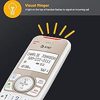 Vista 9 de AT&T 1-Handset DECT 6.0 - Teléfono inalámbrico expandible Bluetooth para el hogar con contestador, bloqueo inteligente de llamadas, identificador