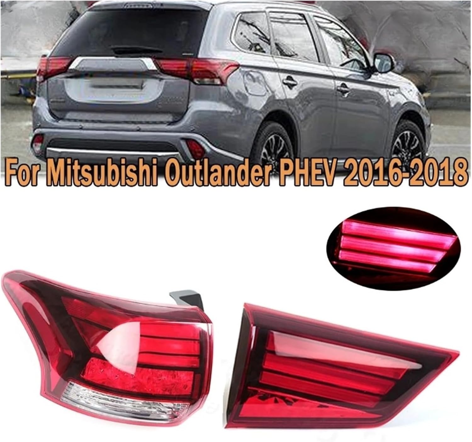 For Car LED Tail Light Outer OR Inner Rear Turn Signal Lamp | Compatible With Mitsubishi Outlander PHEV 2016 2017 2018 2019 2020 2021 8331A185(Inside-Left)