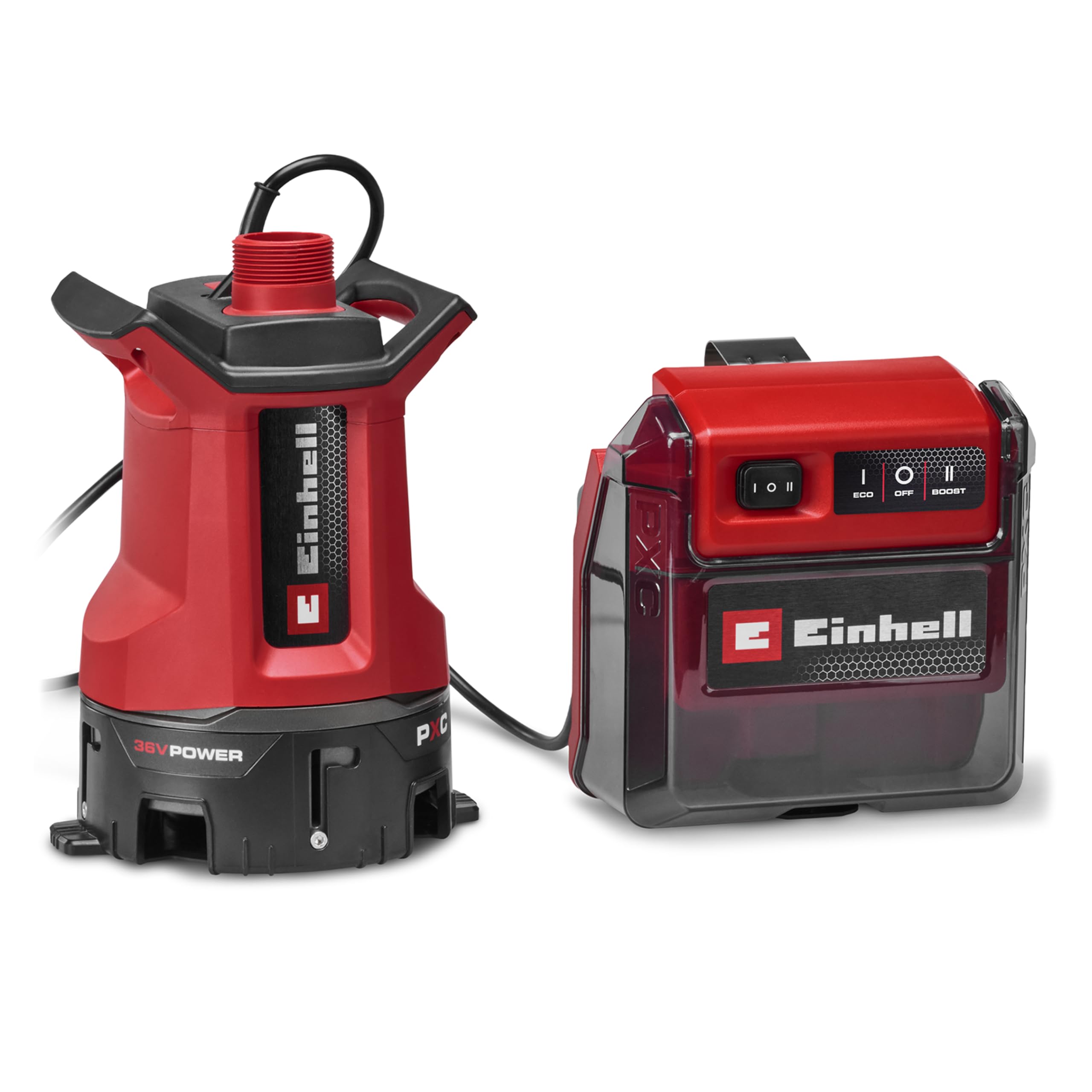 Einhell Akumulatorowa pompa do brudnej wody GE-DP 36/35 LL Li-Solo Power X-Change (36 V, wydajność tłoczenia 14000 l/h, maks. wysokość tłoczenia 9 m, tryb ECO/Boost, pompa 2 w 1, bez akumulatora)