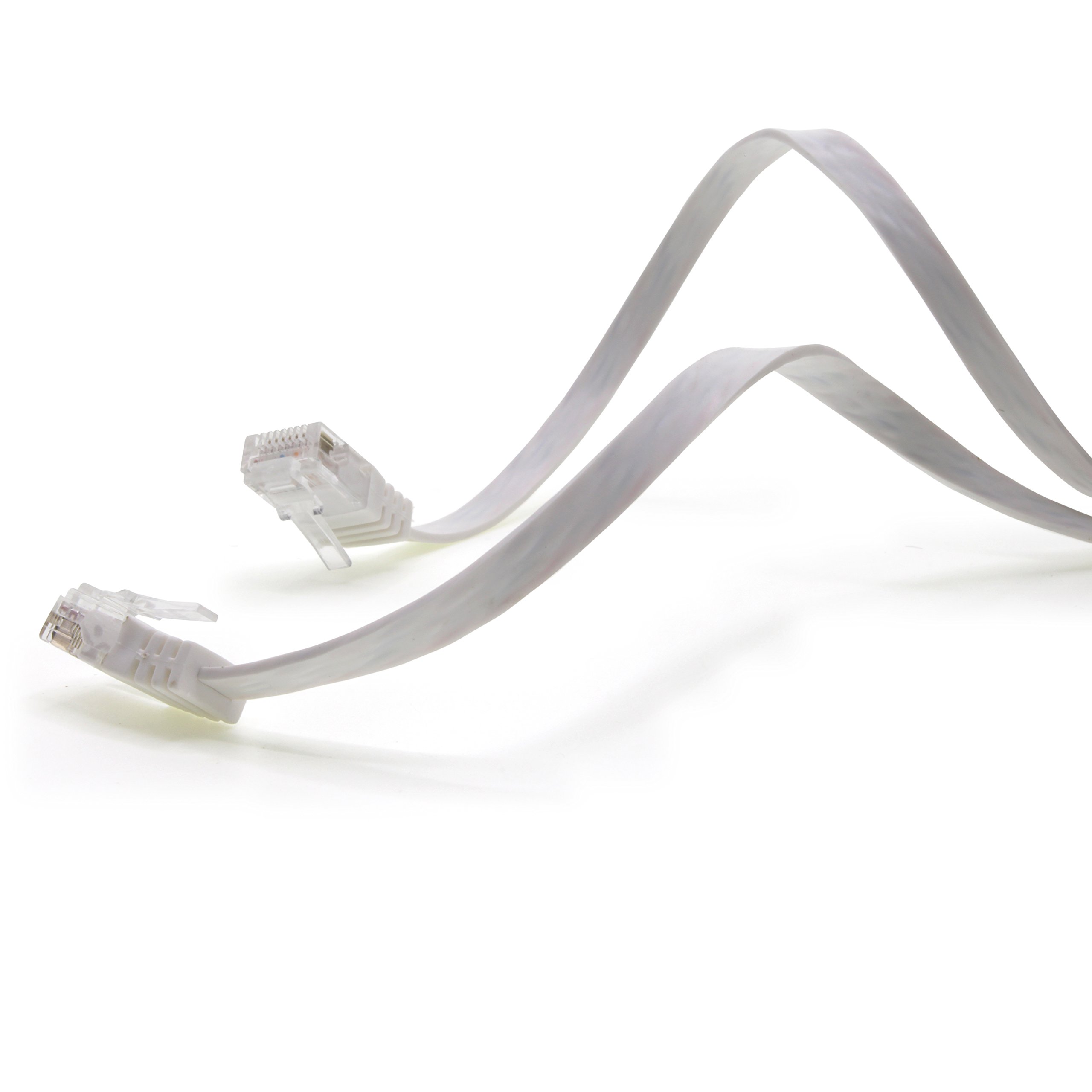 1aTTack.de Câble Réseau Cat6 Cat 6 Plat Flat Slim - 1x 7m - RJ45 Ethernet LAN DSL Routeur Modem - Blanc - 5