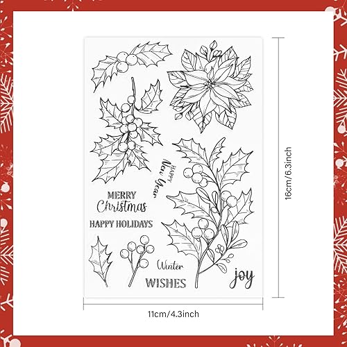 Miniatura 10 de GLOBLELAND Sellos de silicona transparente de Navidad para hacer tarjetas, velas de Navidad, sello transparente de silicona, campana de Pascua